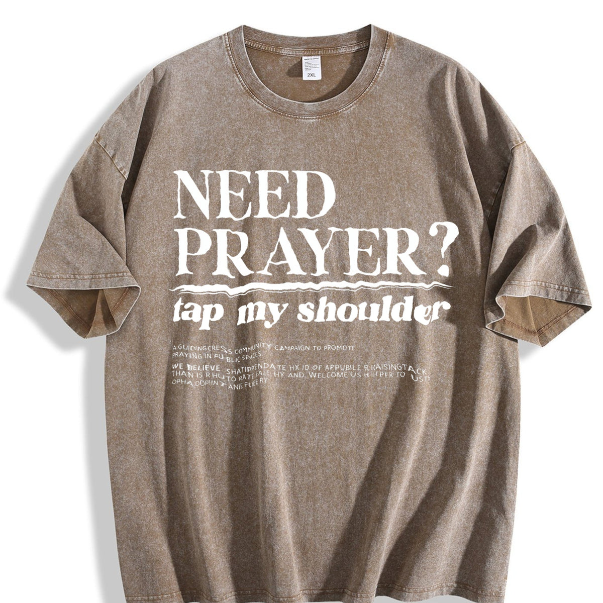 Need Prayer Tap My Shoulder Vintage Washed T-Shirt product image 3