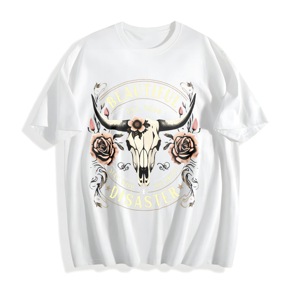 Western Cowboy - Black With Bull Skull & Floral Cotton product image 2