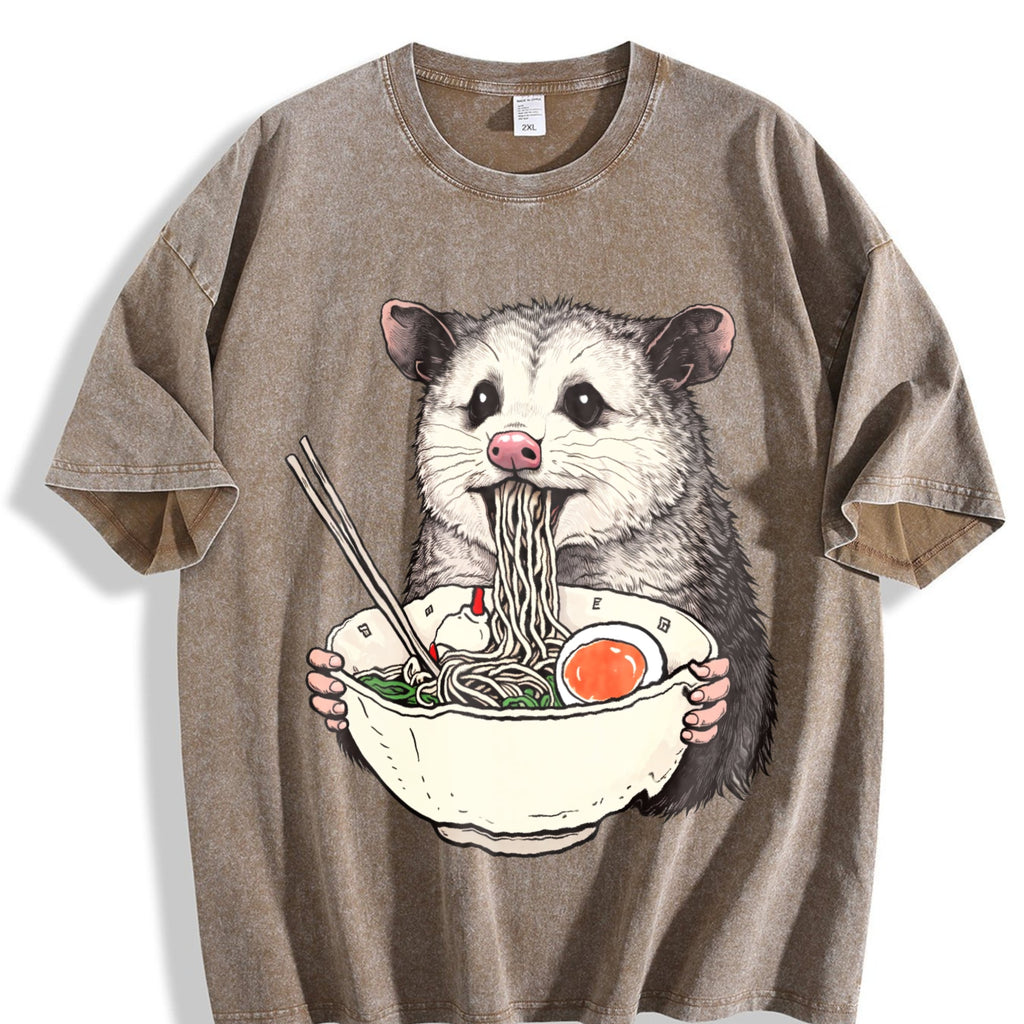 Opossum Ramen Vintage Washed T-Shirt product image 3