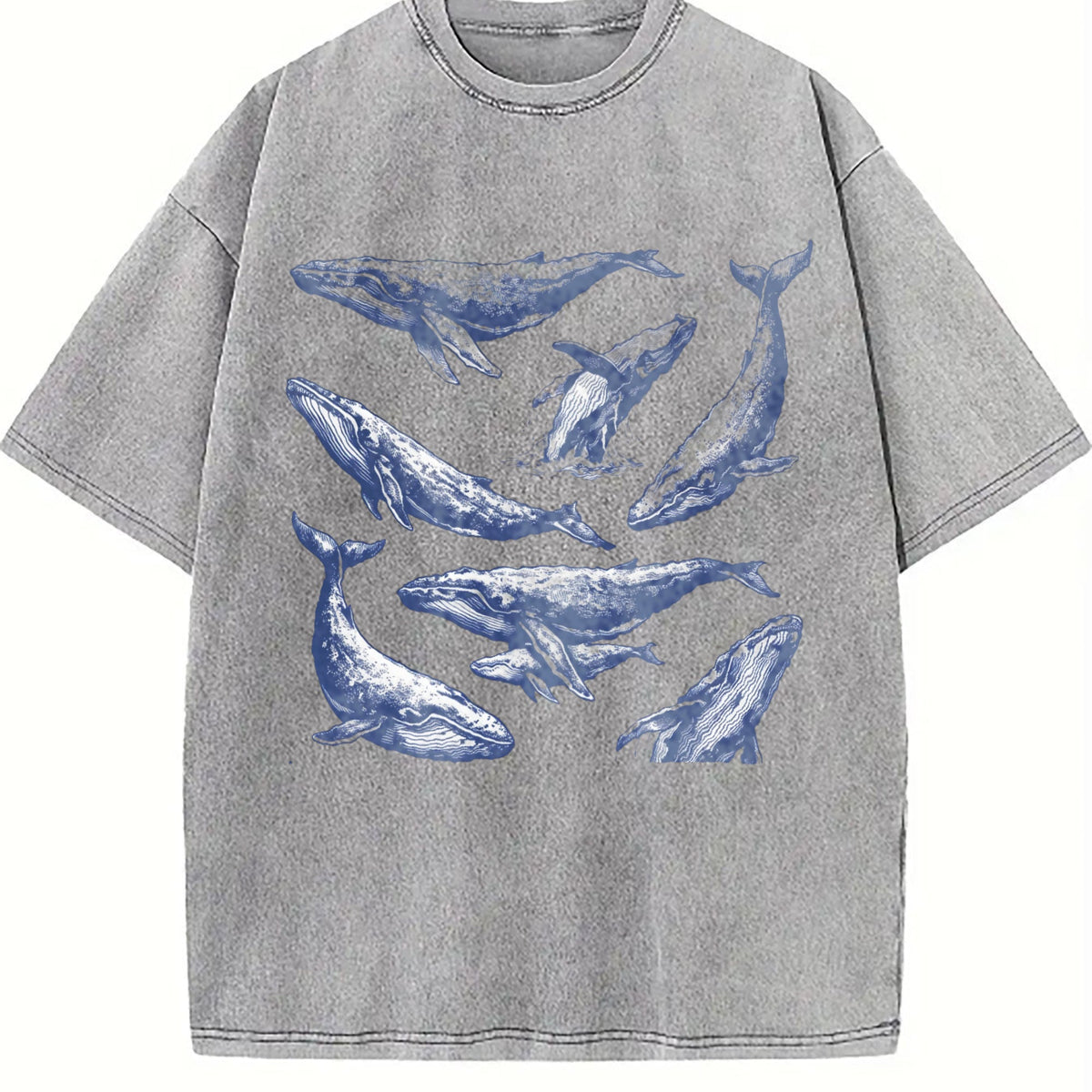Whale 90s Tattoo Vintage Washed T-Shirt product image 5