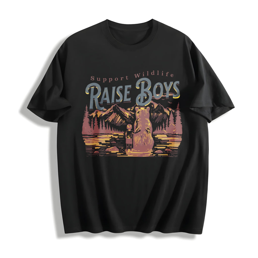Support Wildlife Raise Boys Cotton T-Shirt product image 1
