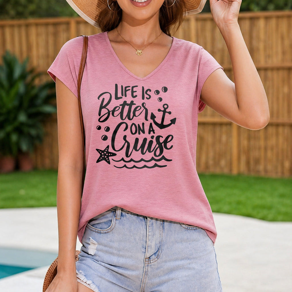 Life Is Better Women's V-Neck Tank Top