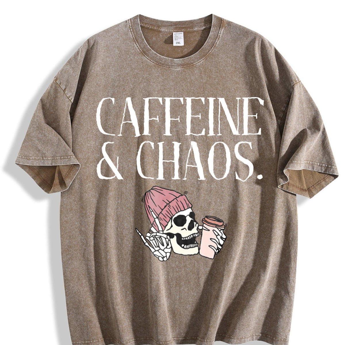 Caffeine And Chaos Vintage Washed T-Shirt product image 3