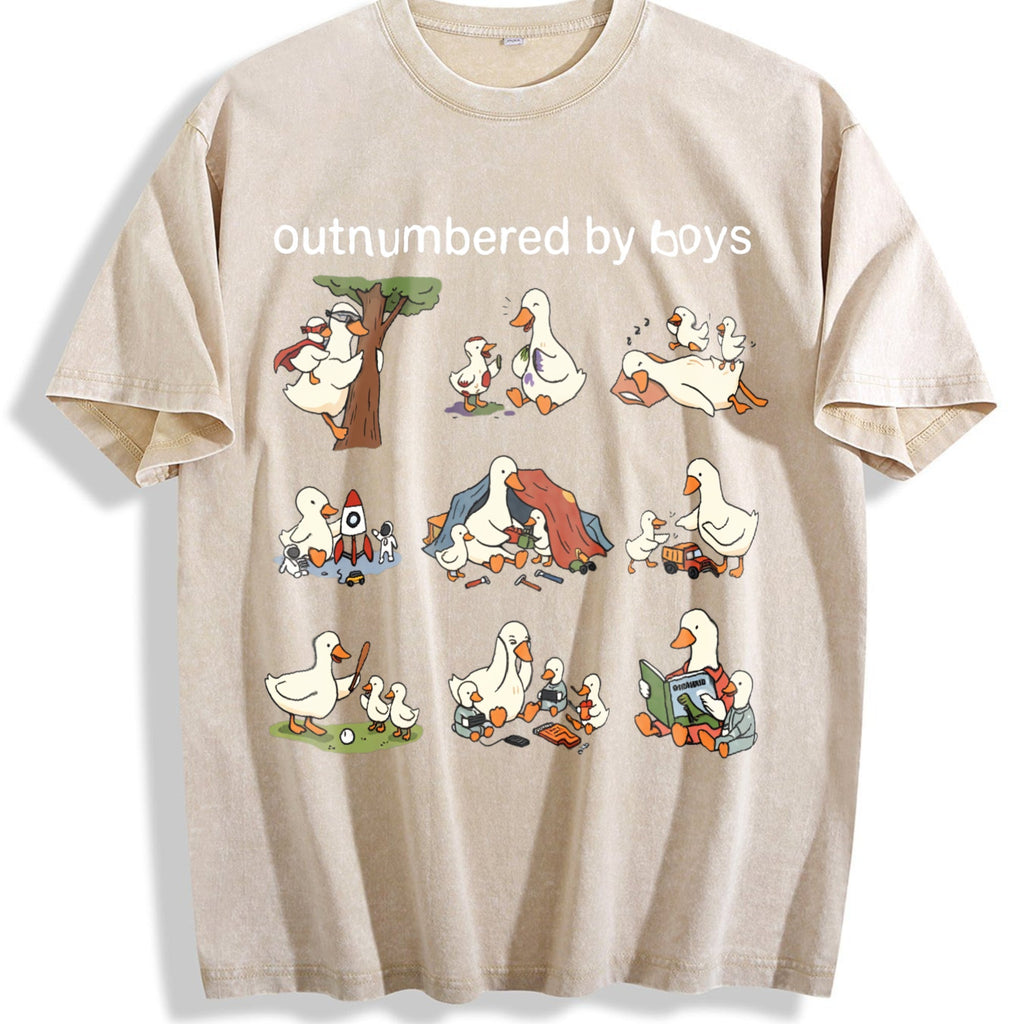 Outnumbered By Boys Goose Vintage Washed T-Shirt product image 1