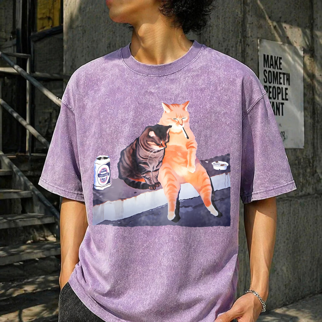 Smoking Cat Meme For Lovers Black Humorous Perfect Vintage product image 6