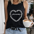 Mother's Day - Vibrant Pink Mom Letter & Heart Women's Tank Top