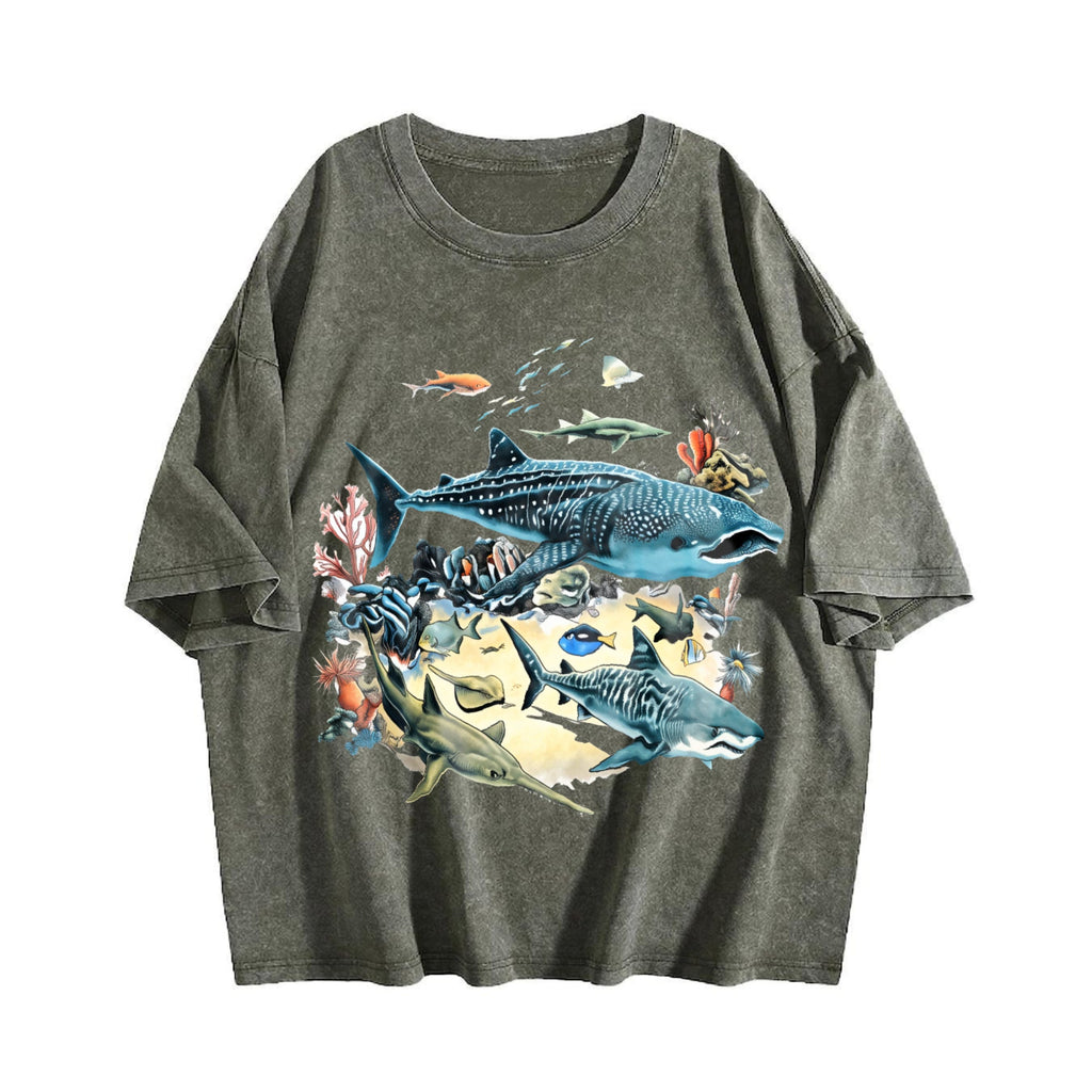 Marine Biology Ocean Sharks Illustration Boxy - - - Sea product image 4