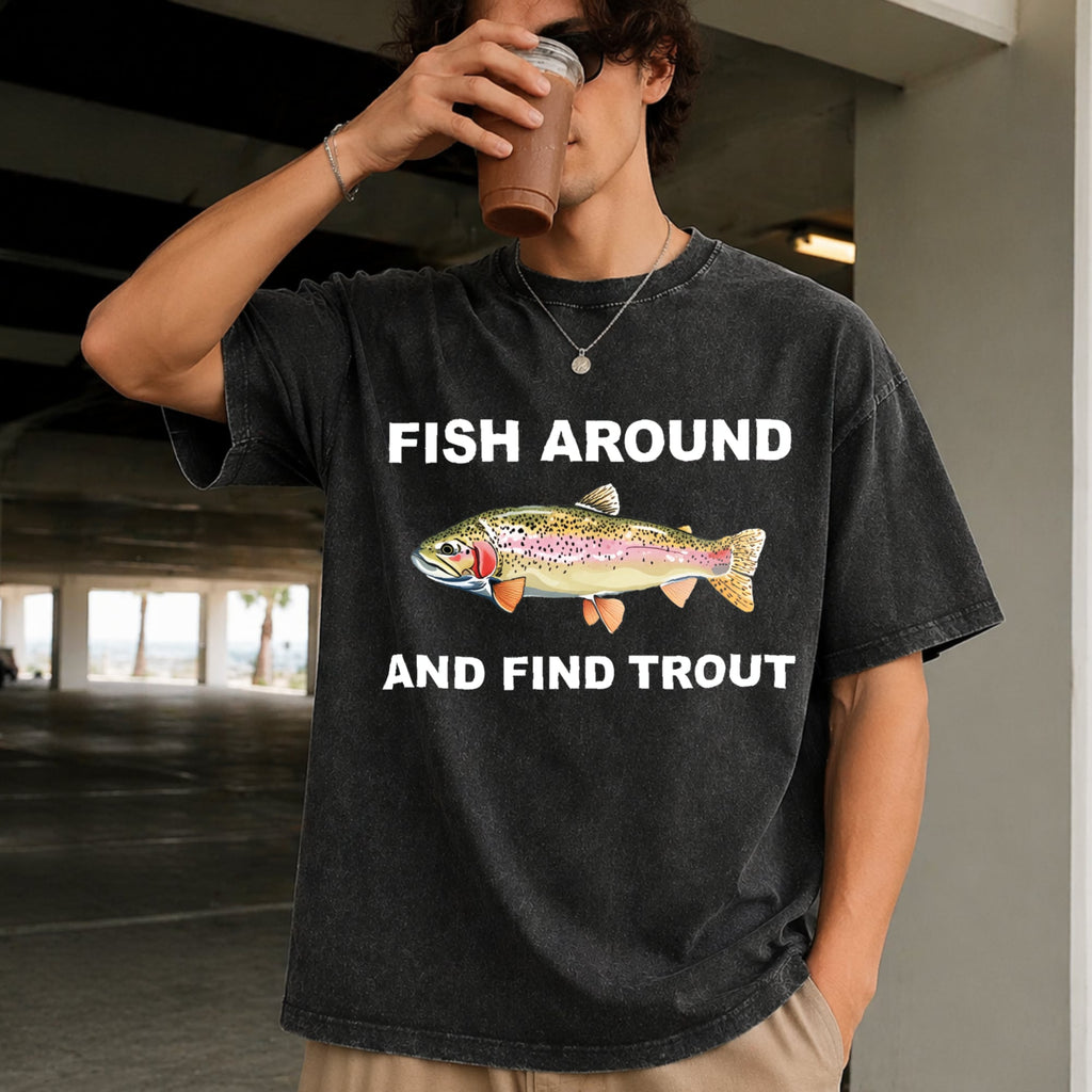 Fish Around And Find Trout Vintage Washed T-Shirt product image 2