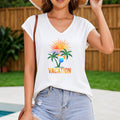 Vacation Sunset Palm Trees Women's V-Neck Tank Top