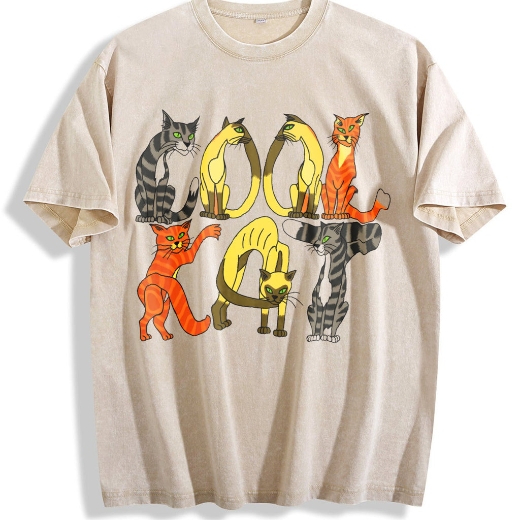 Cool Cat Vintage Washed T-Shirt product image 1