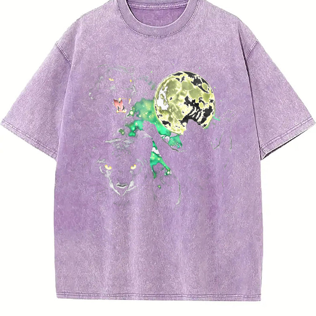 Black Panther Moon Vintage Washed T-Shirt product image 6