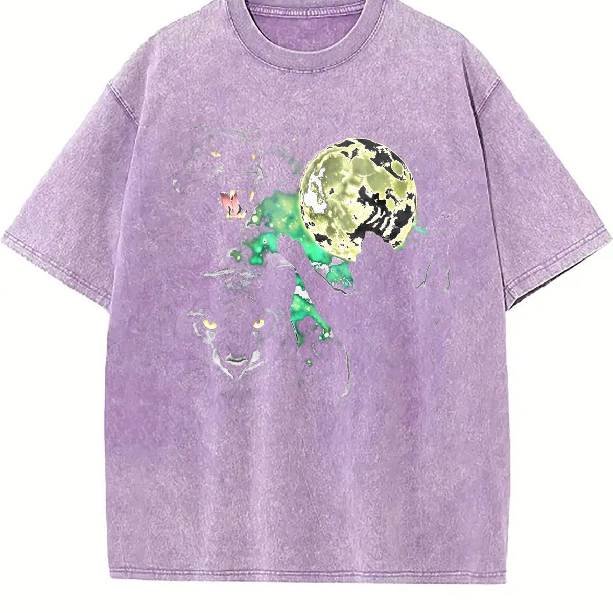 Black Panther Moon Vintage Washed T-Shirt product image 6