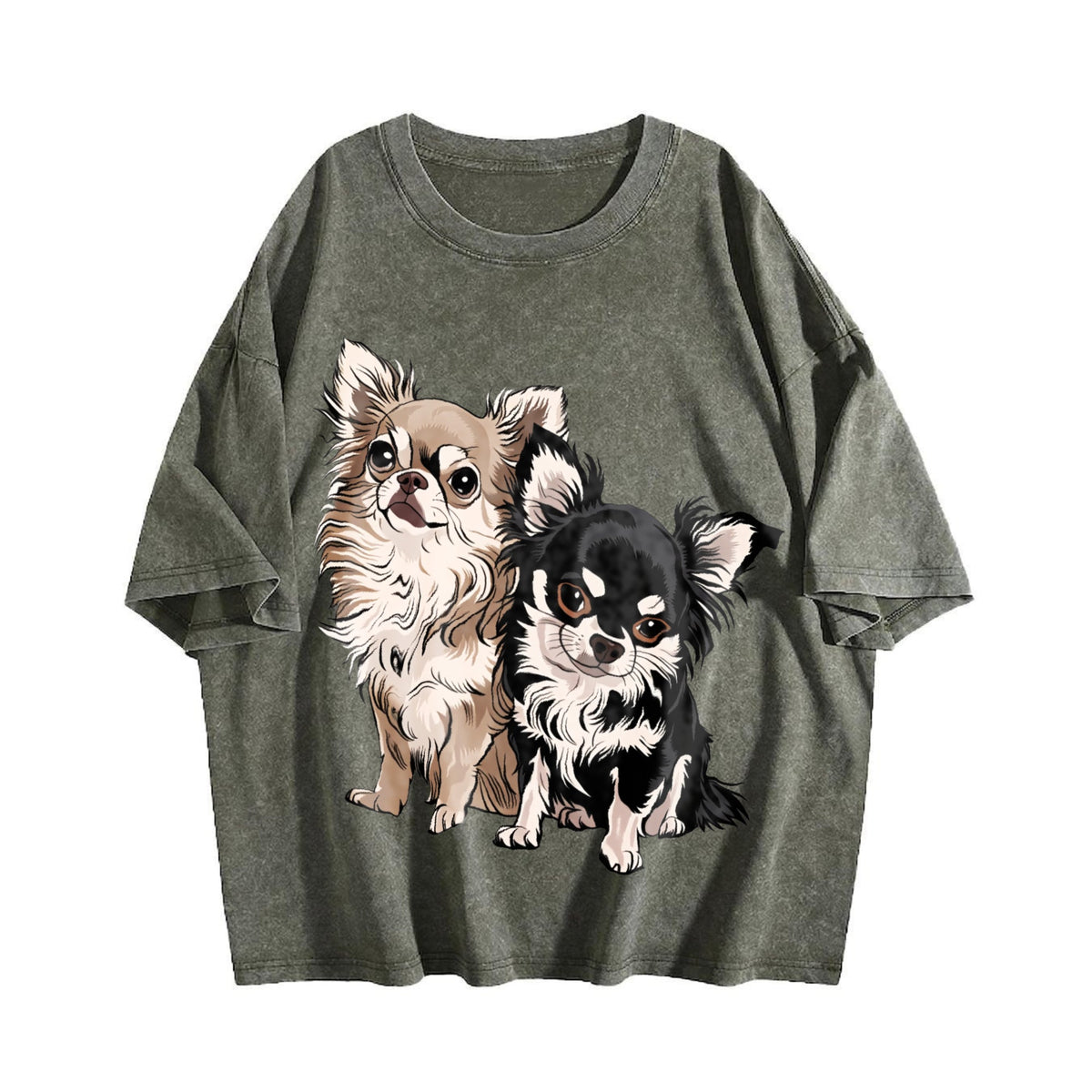 Long-haired Chihuahua Vintage Washed T-Shirt product image 4
