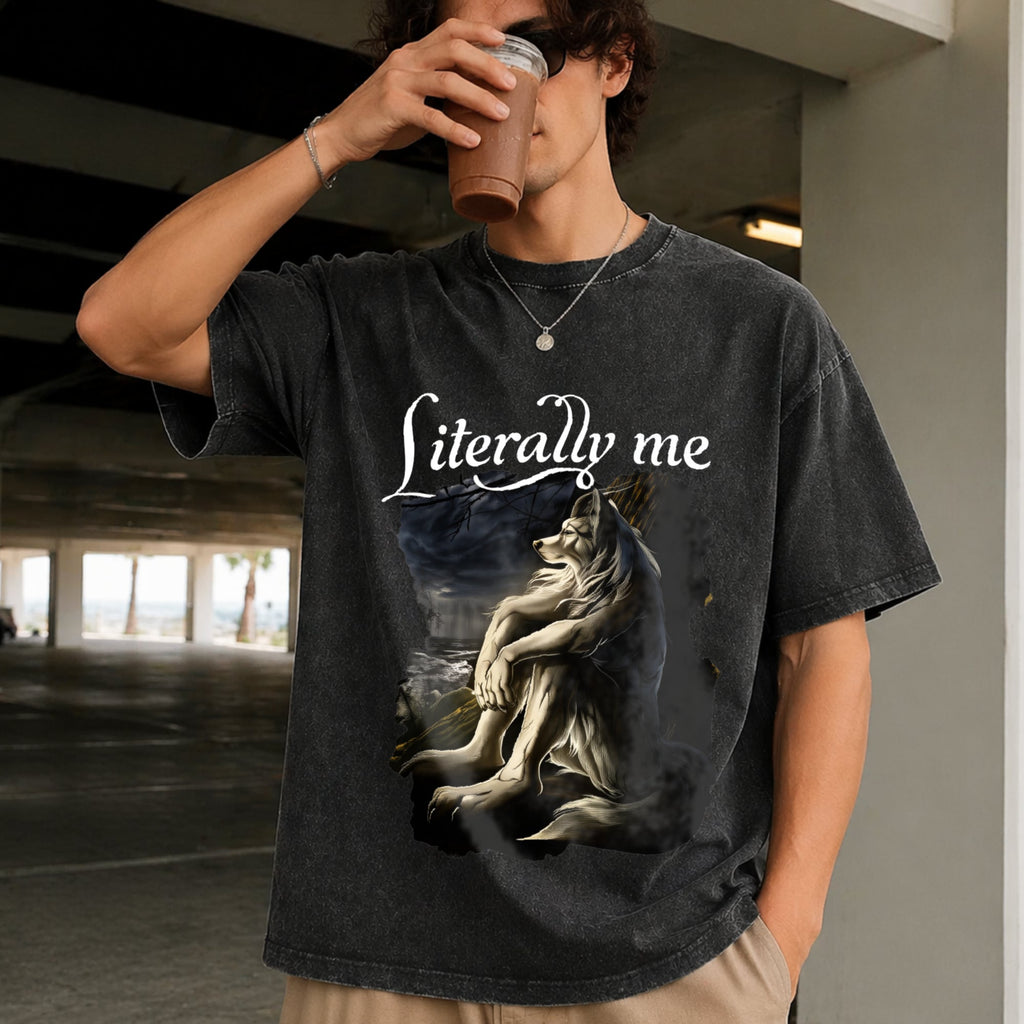 Literally Me Wolf Vintage Washed T-Shirt product image 2