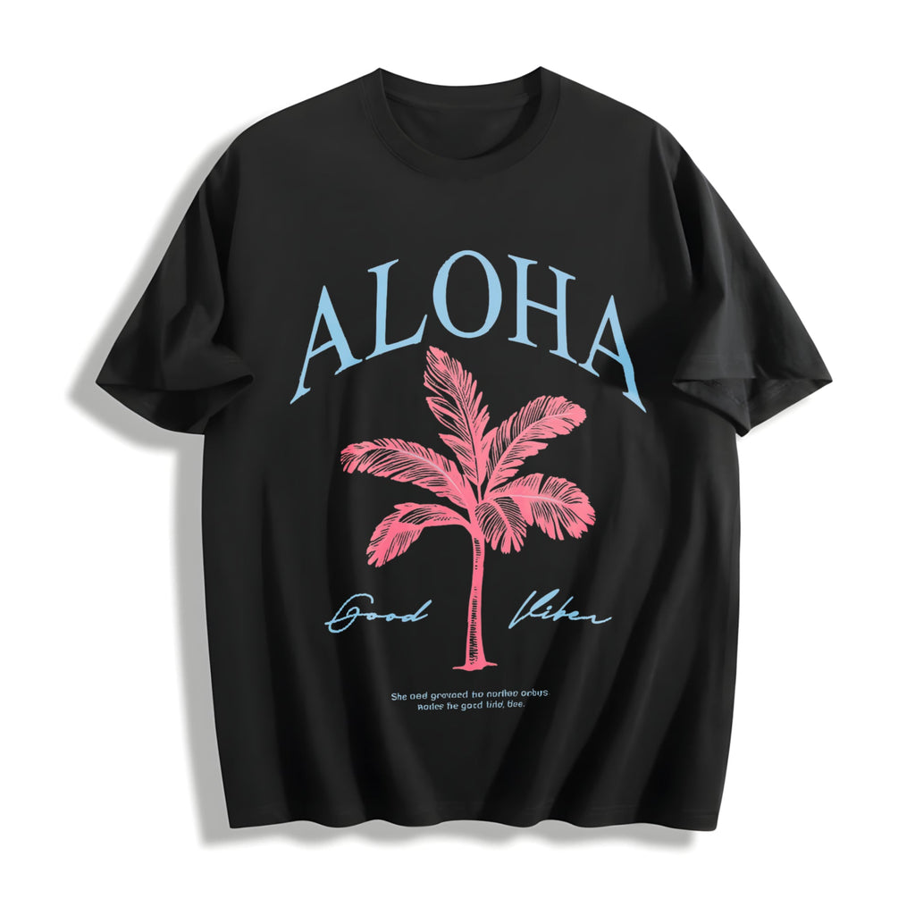 Aloha Tropical Palm Tree Cotton T-Shirt product image 1