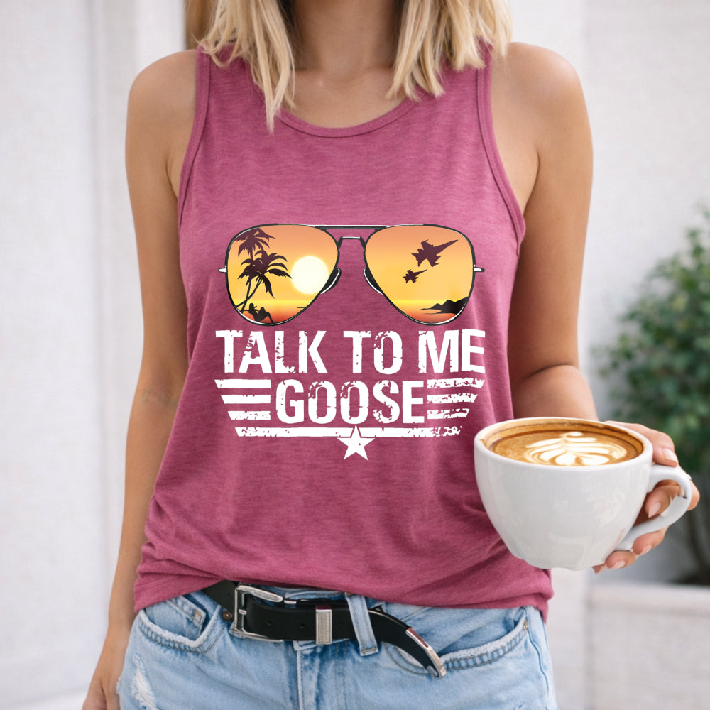 Racer Compatible For Talk To Me Goose - Cute Goose Face Women's Tank Top