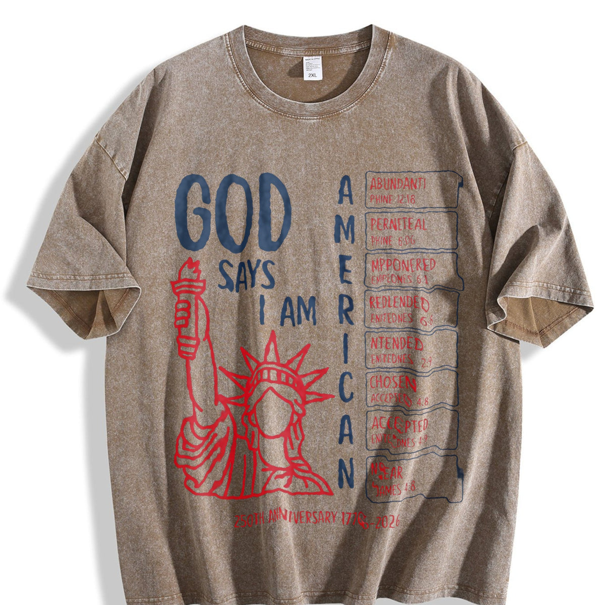 Christian Bible Verse 250 Years Vintage Washed T-Shirt product image 3