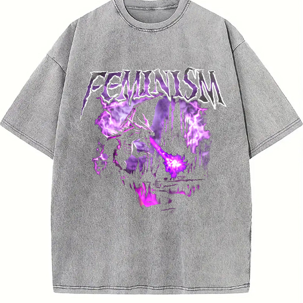 Feminism Dragon Vintage Washed T-Shirt product image 5