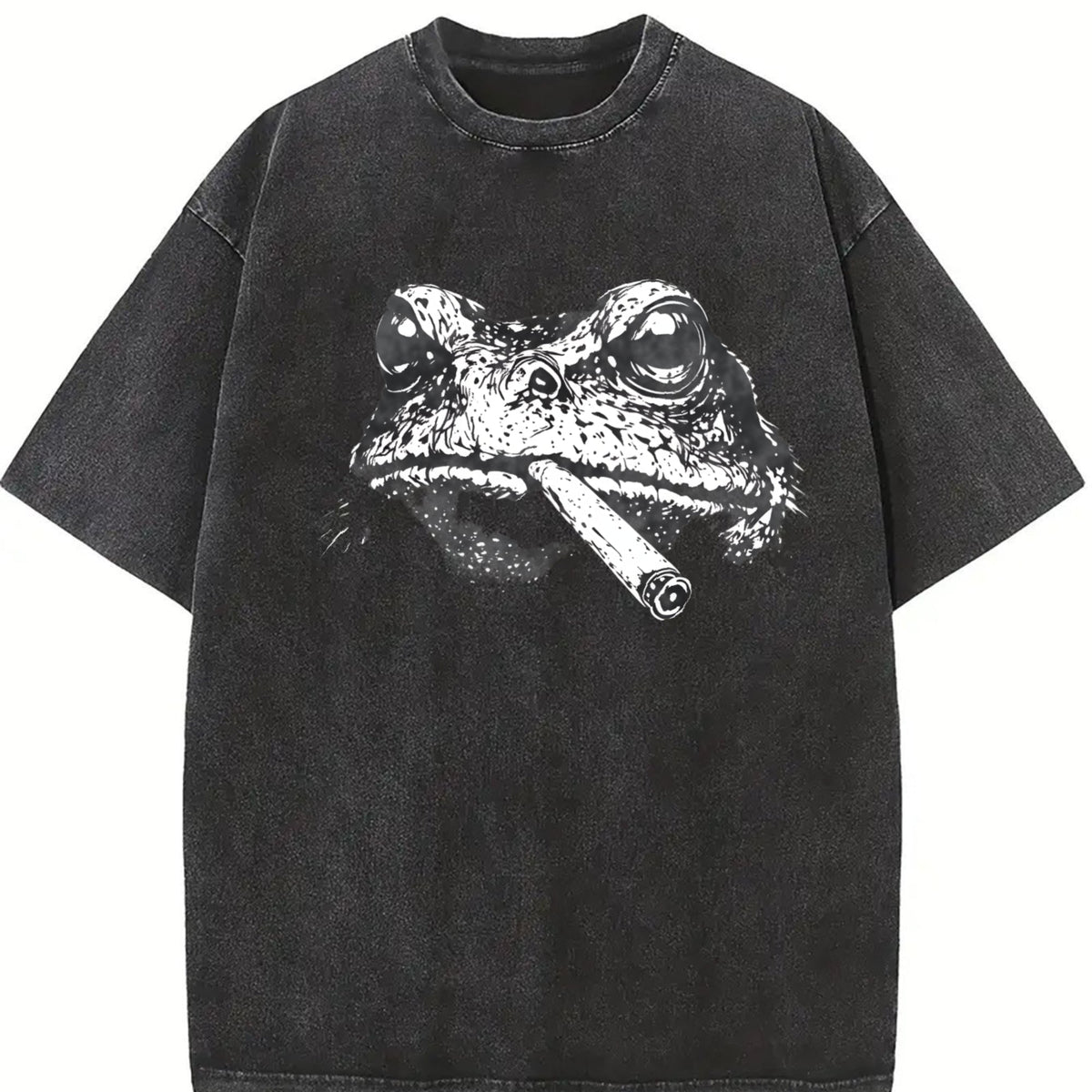 Smoking Frog Meme Vintage Washed T-Shirt product image 2
