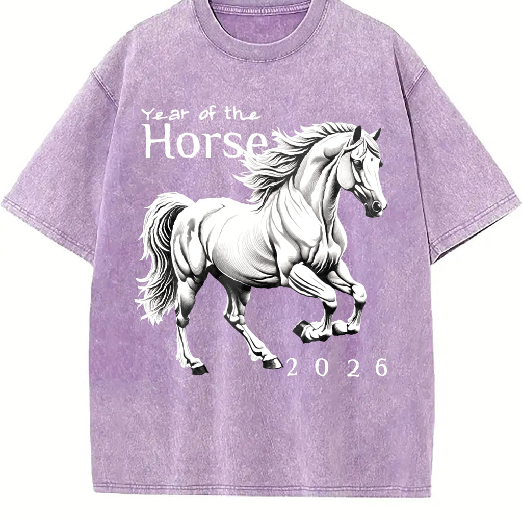 Galloping Horse Year Of The Vintage Washed T-Shirt product image 6