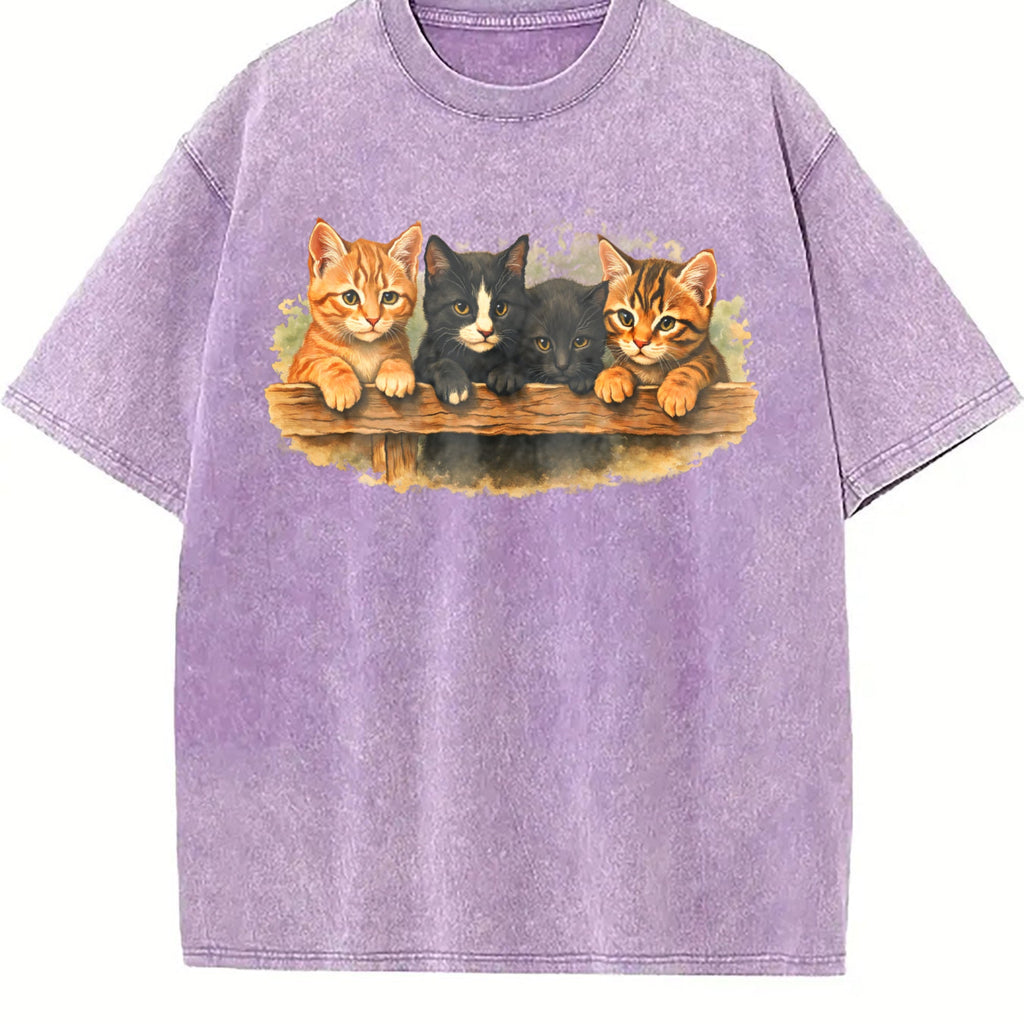 Cute Kitten Vintage Washed T-Shirt product image 6