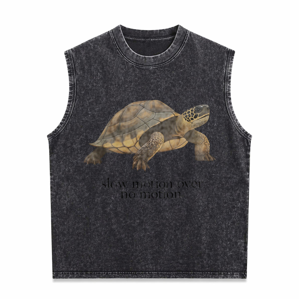 Slow Motion Over No Motion Turtle - Funny Gen Z Slang Men's Washed Tank Top