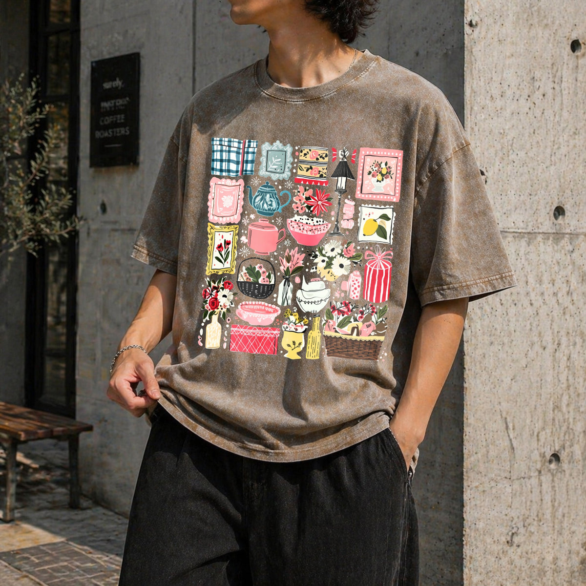 Born To Thrift Cottagecore Vintage Washed T-Shirt product image 3