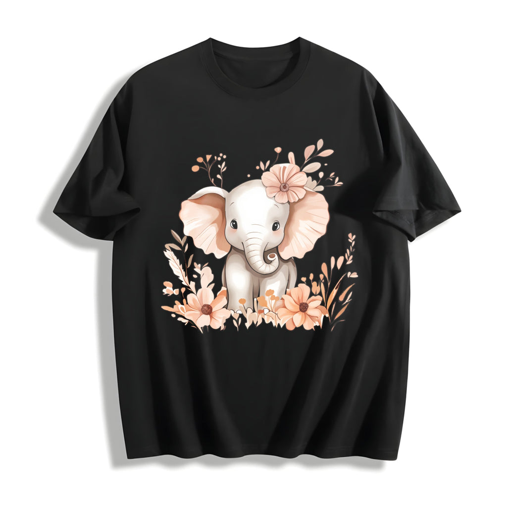 A Cute Elephant Adorned With Animal And Floral It's Cotton product image 1
