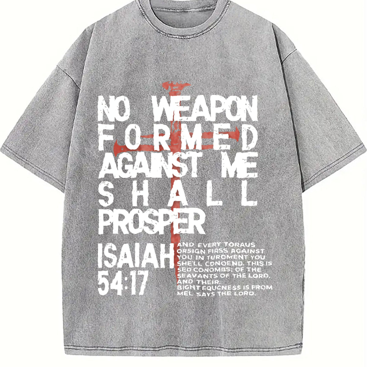 No Weapon Christian Vintage Washed T-Shirt product image 4