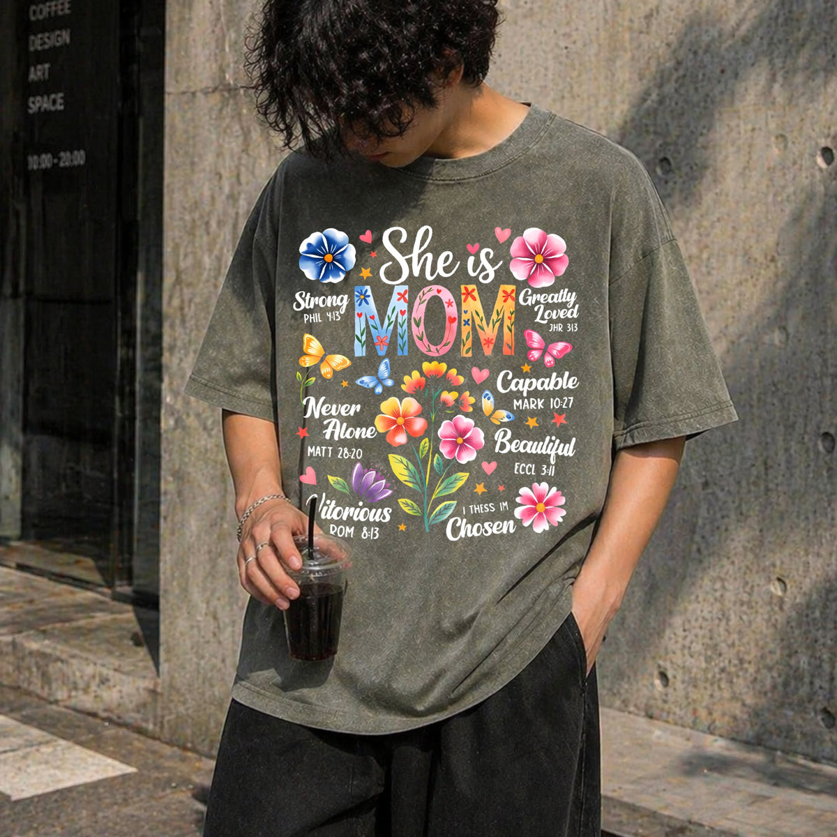 She Is Mom Bible Verses Christian Boho Floral Mother's product image 4