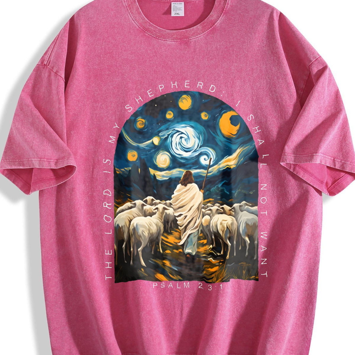 Shepherd and Sheep under a Starry Night Vintage Washed product image 7