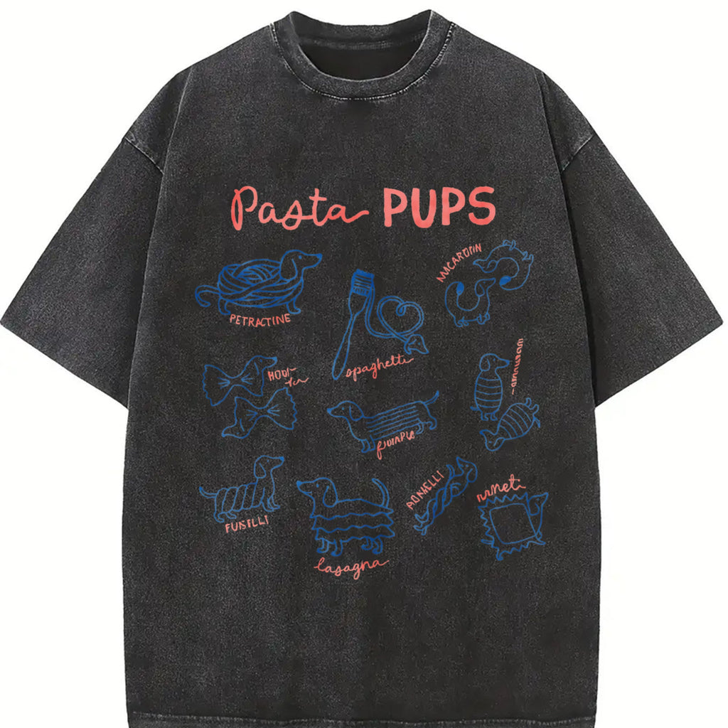 Funny Pasta Dachshund Vintage Washed T-Shirt product image 2