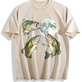 Bass Fish Howling At Moon 90s Vintage Washed T-Shirt product image 1