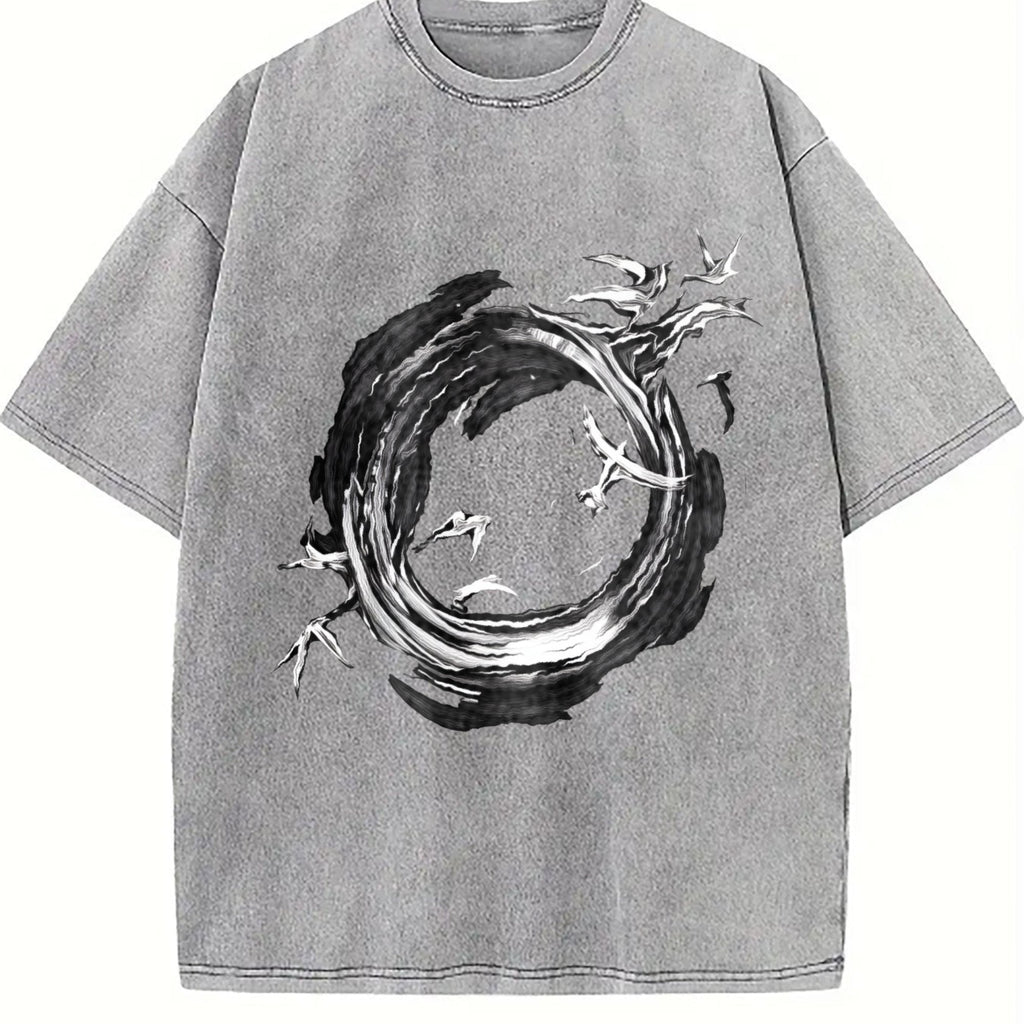 Black Dragon Circle Vintage Washed T-Shirt product image 4