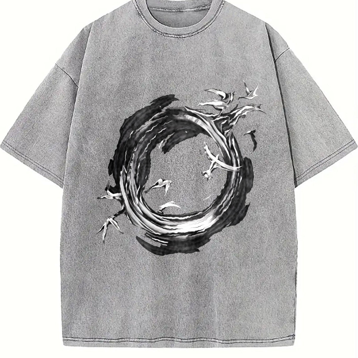 Black Dragon Circle Vintage Washed T-Shirt product image 4