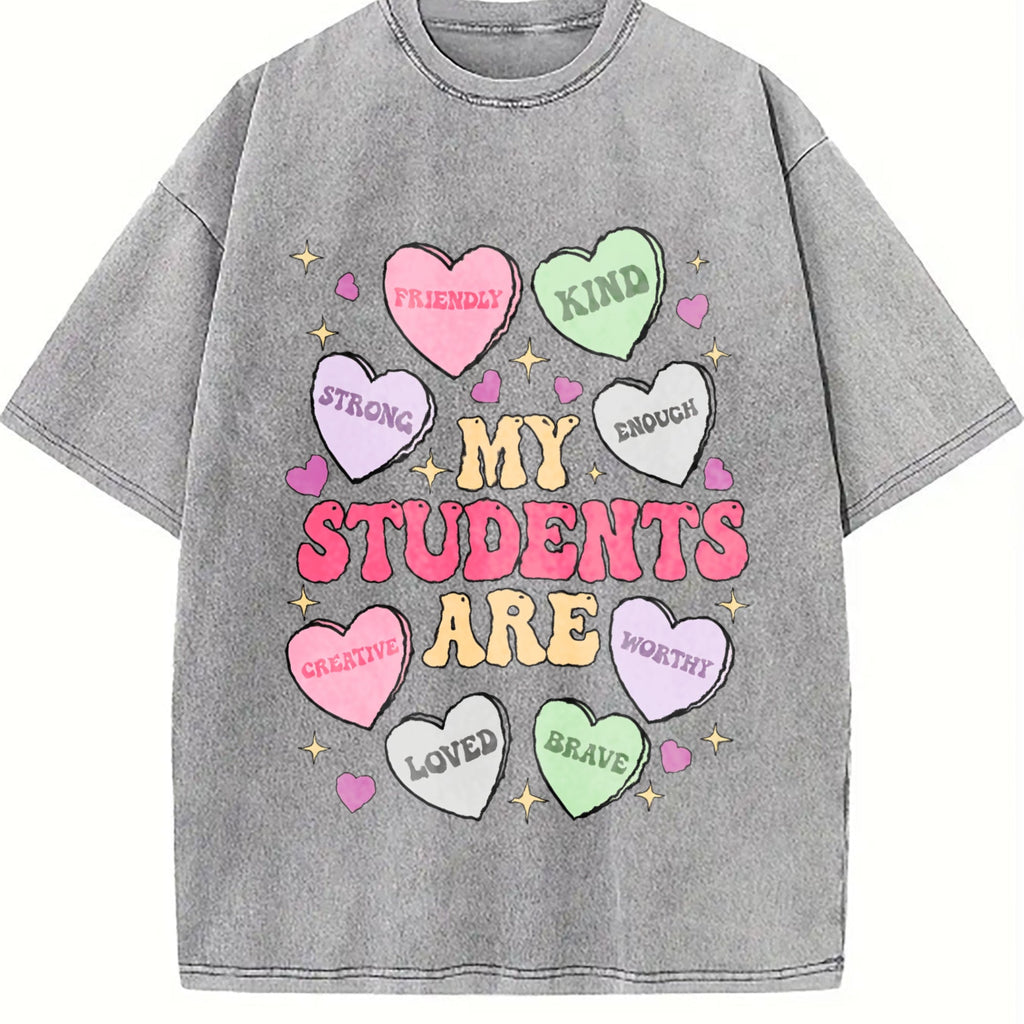 My Students Are My Valentines Vintage Washed T-Shirt product image 4