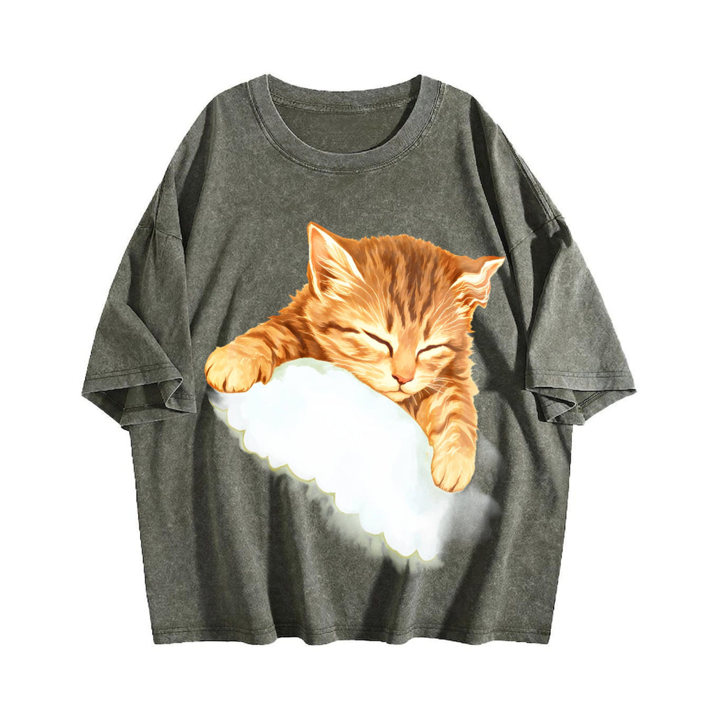 Sleeping Kitten Vintage Washed T-Shirt product image 4