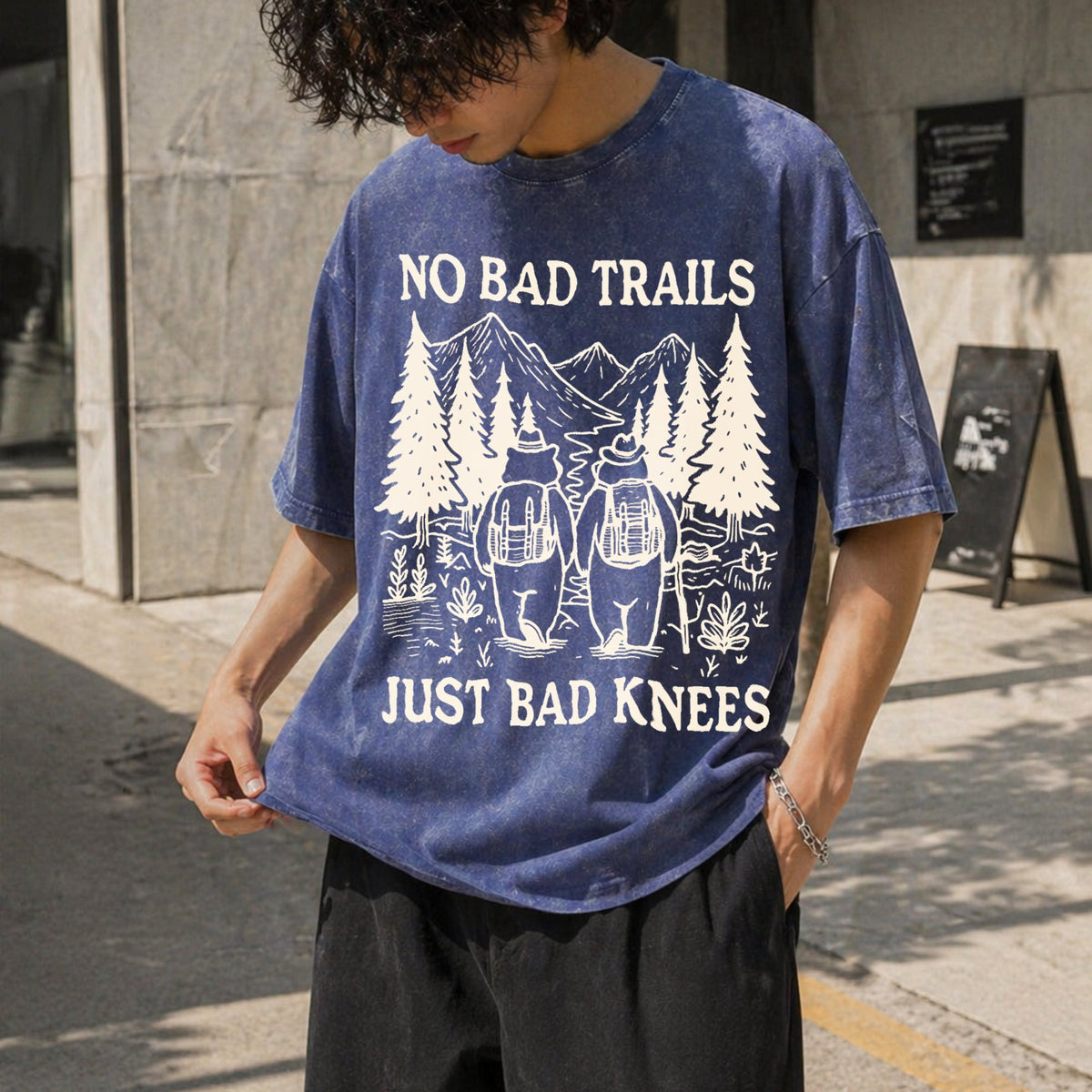 No Bad Trails Just Knees Vintage Washed T-Shirt product image 8