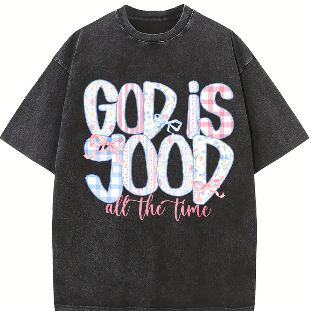 God Is Good All The Time Vintage Washed T-Shirt product image 2