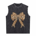 Coquette Bow Leopard For Aesthetic Girly Men's Washed Tank Top