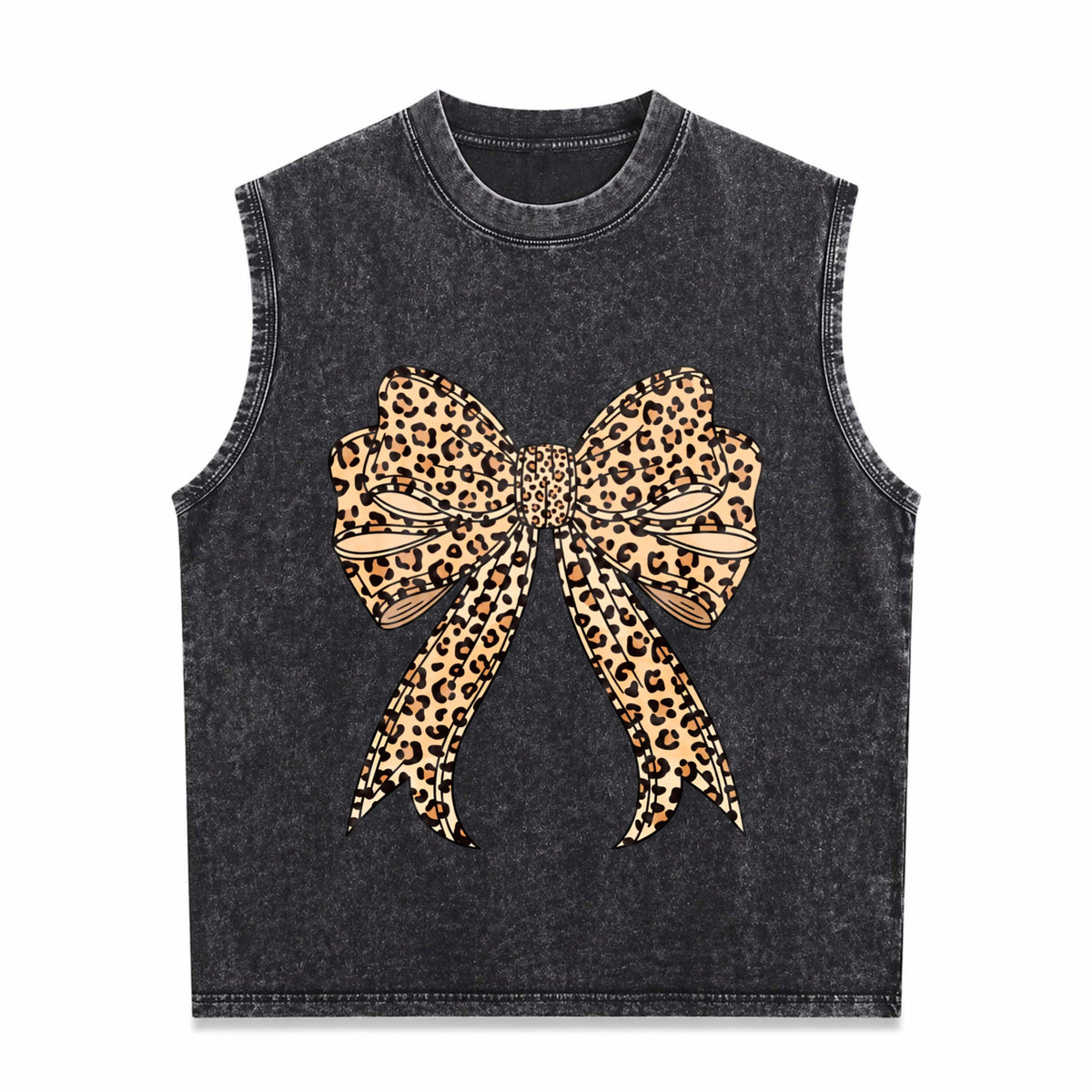 Coquette Bow Leopard For Aesthetic Girly Men's Washed Tank Top