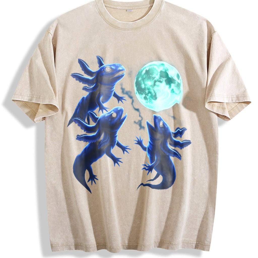 Axolotl Moon 90s Vintage Washed T-Shirt product image 1