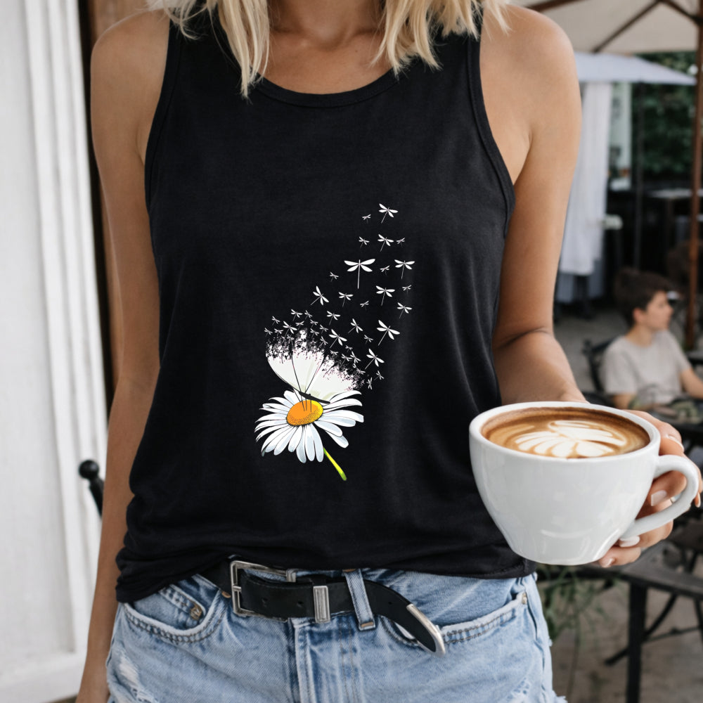 Dreamy Daisy And Butterfly Women's Tank Top