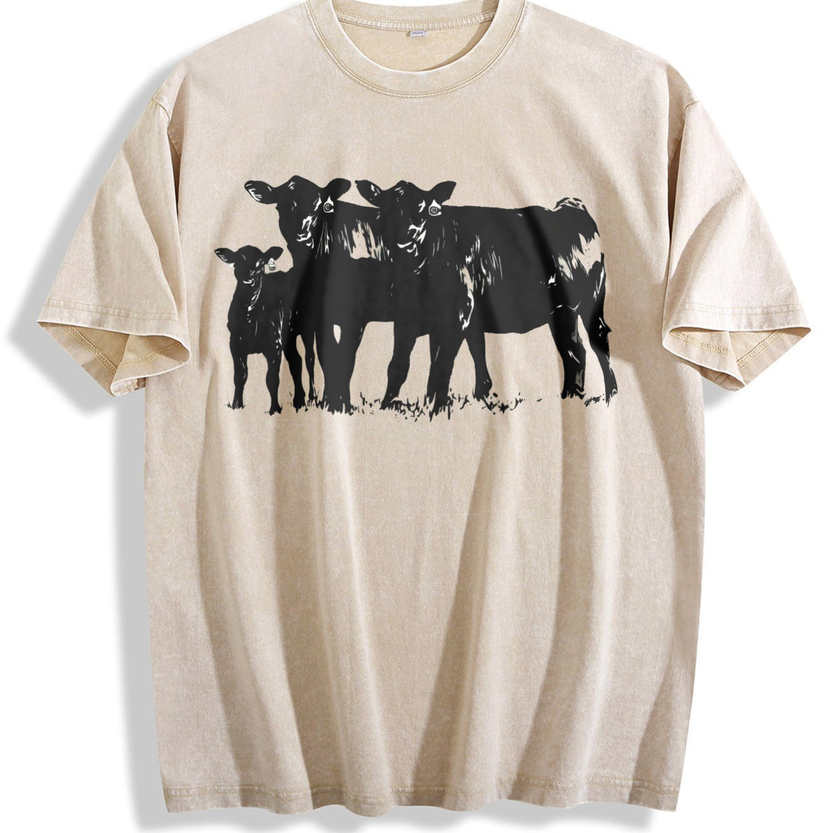 Cute Cow Vintage Washed T-Shirt product image 1