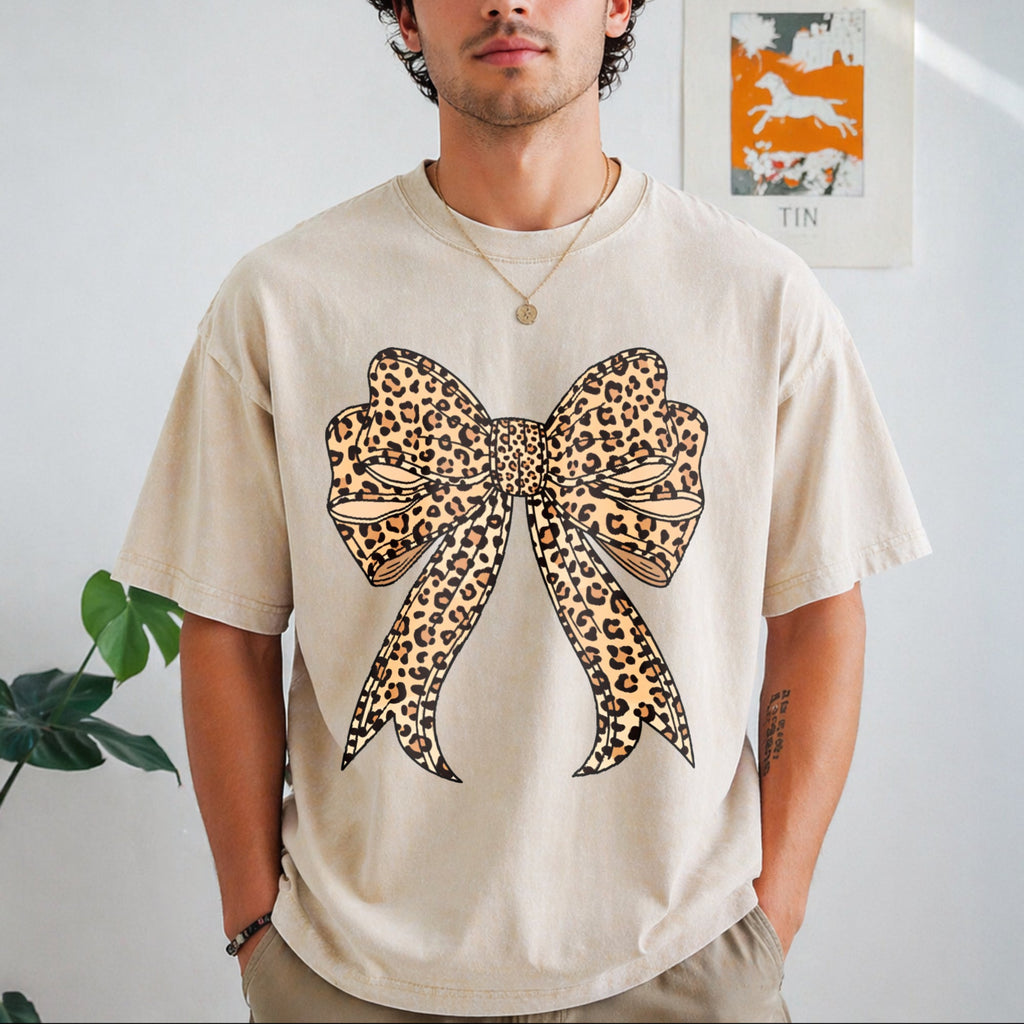 Coquette Bow Leopard For Aesthetic Girly Vintage Washed product image 1