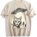 Cat UFO Selfie 90s Vintage Washed T-Shirt product image 1