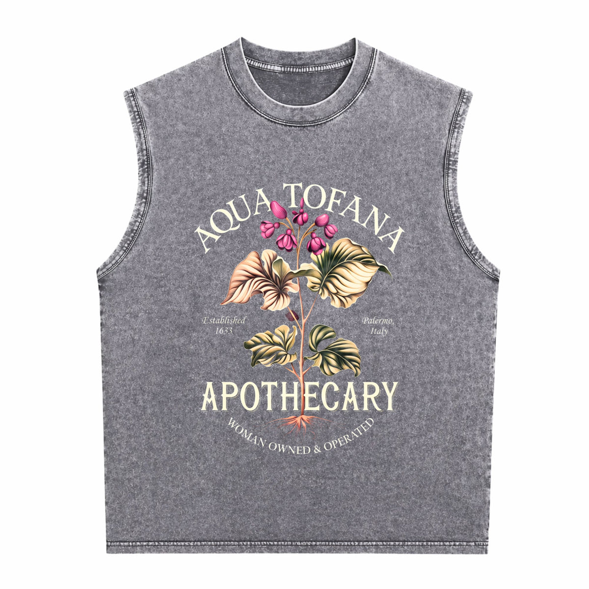 Aqua Tofana Funny Feminist Apothecary Men's Washed Tank Top