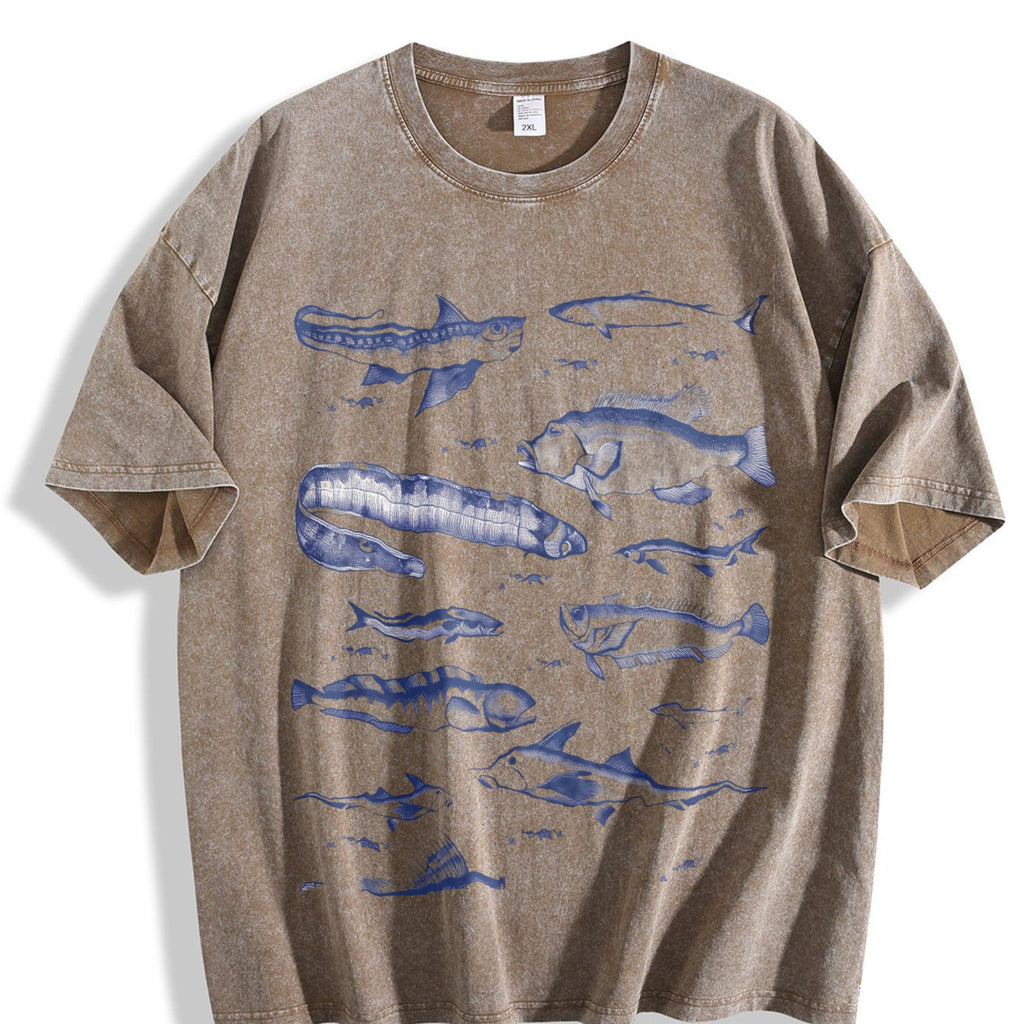 Fish Tattoo Vintage Washed T-Shirt product image 3