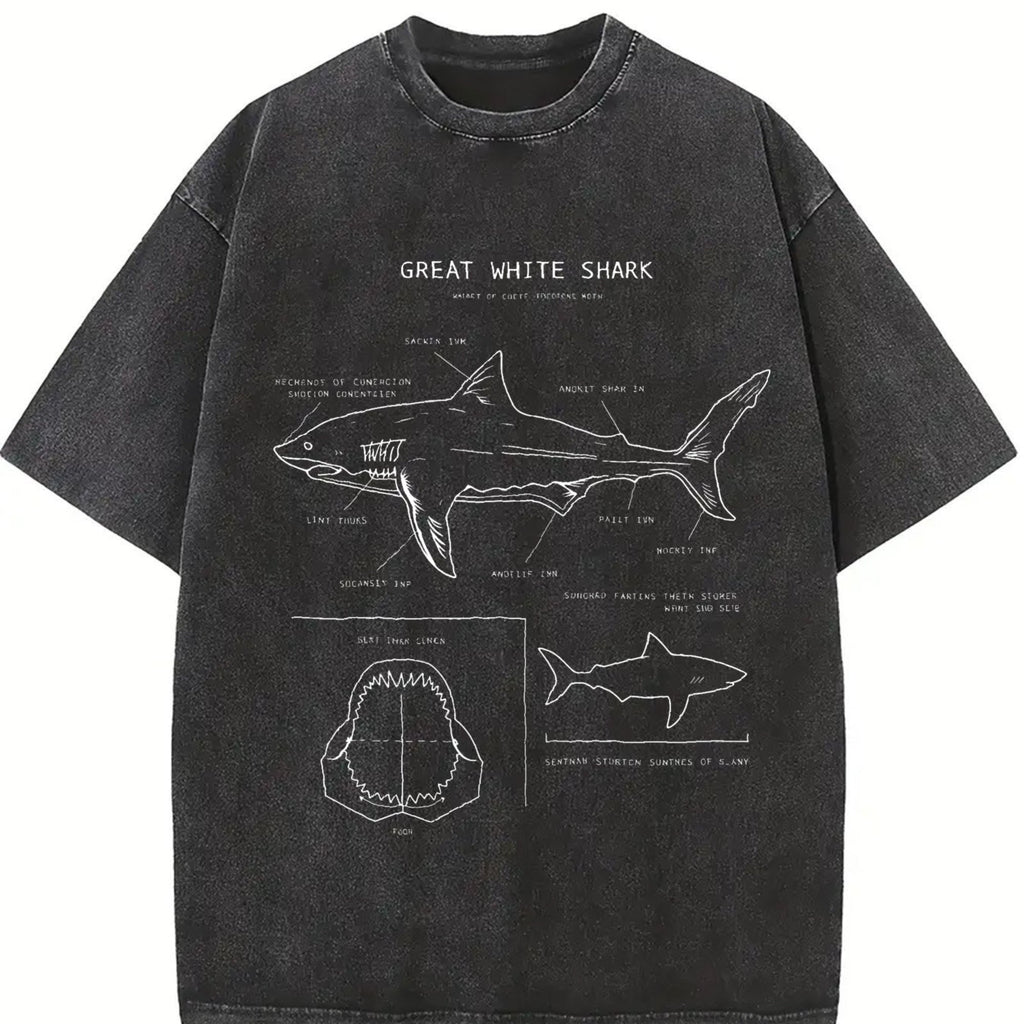 Great White Shark Vintage Washed T-Shirt product image 2