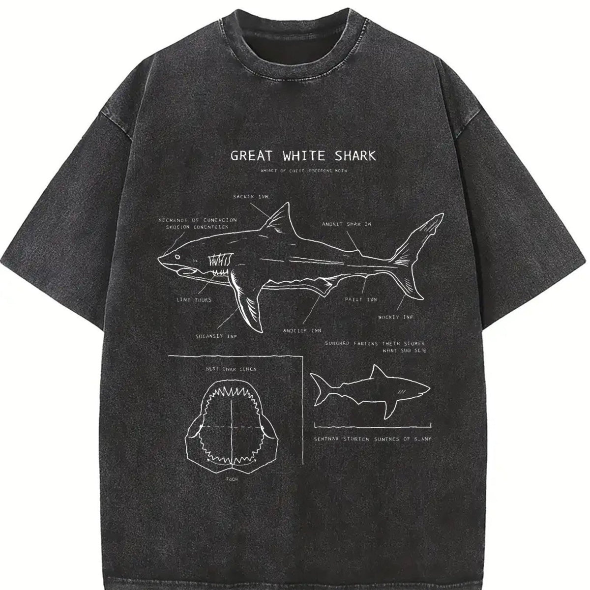 Great White Shark Vintage Washed T-Shirt product image 2